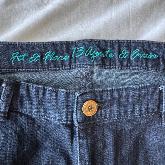 G:21 Women's Fit & Flare Dark Wash Blue Jeans Size 13 Flare Leg Low Rise Y2K - Picture 6 of 14